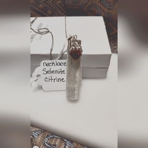 Selenite citrine necklace